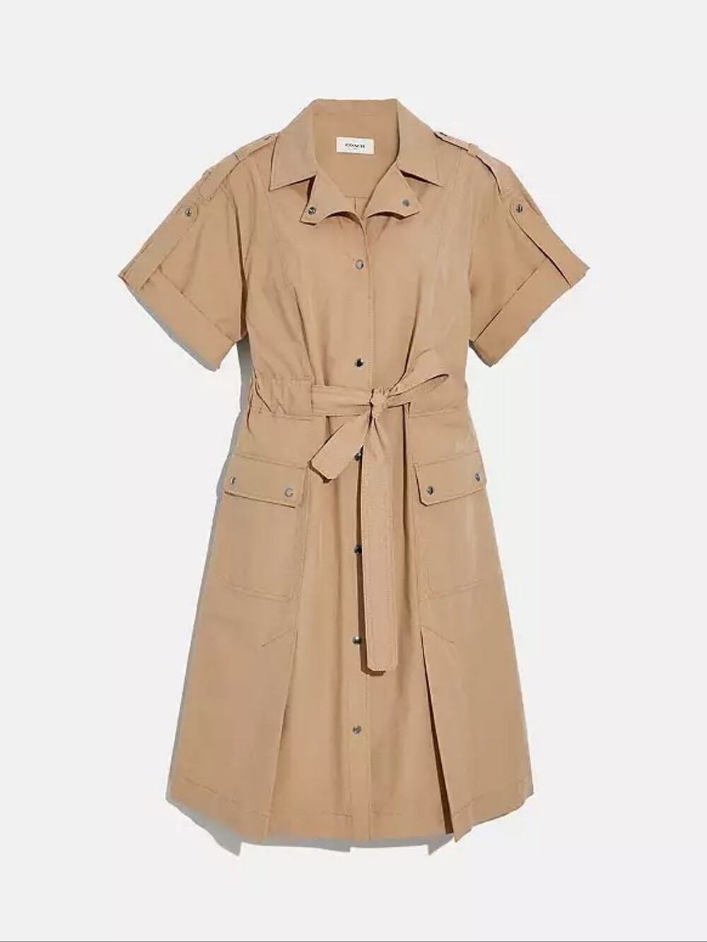 NWT Coach Cotton Tie Waist Shirt Dress